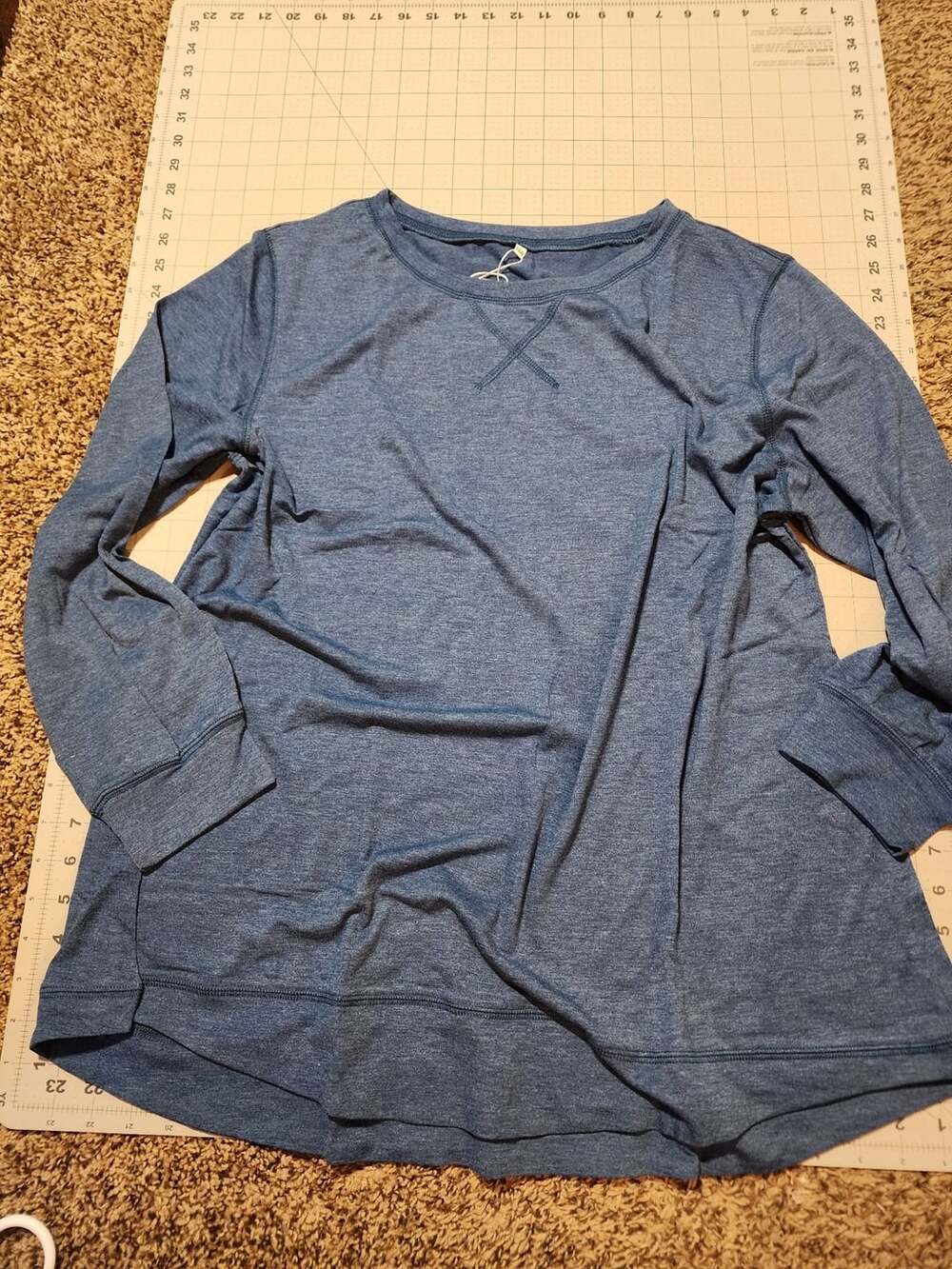 RosRiss Long Sleeve Tunic Top Size 18W Blue Heathered